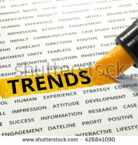 stock photo word trends highlighted with marker on paper of other related words business success concept 426841090